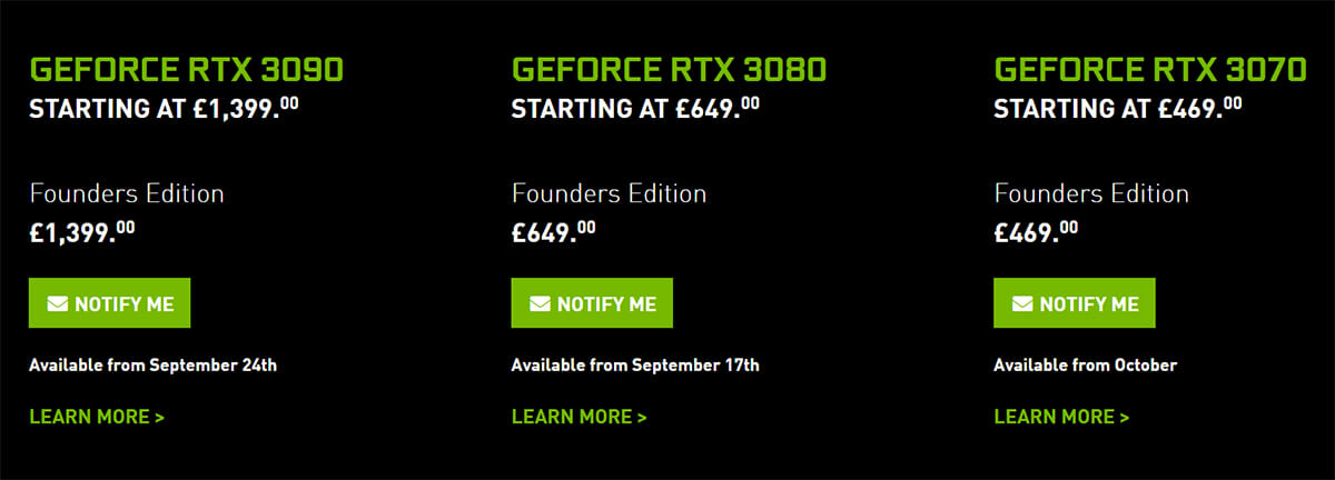 nvidia geforce rtx 3090 geforce rtx 3080 geforce rtx 3070 custom model